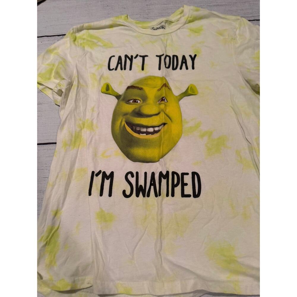 Tye Dye Shrek “Cant Today Im Swamped” Graphic Tee Size L